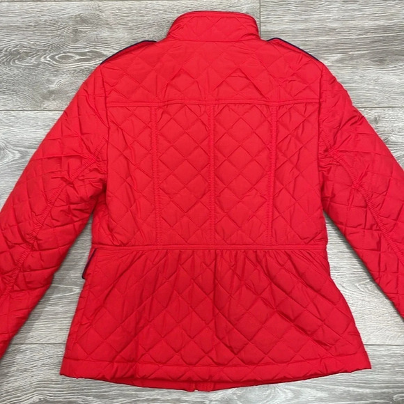 NWOT Talbots Diamond Quilted Jacket Military Inspired Red Navy XS - Picture 13 of 15